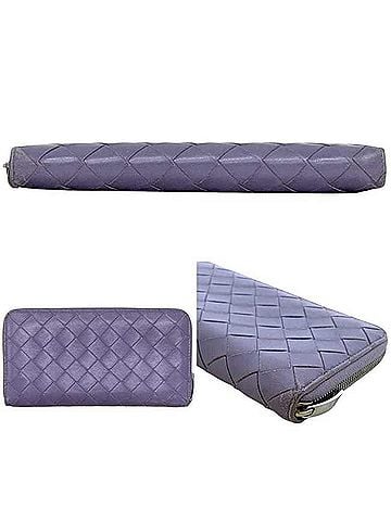 Bottega Veneta Bottega Veneta Round Long Wallet, Intrecciato, P01866991K, BOTTEGAVENETA, Leather, Purple (Light Purple), Women's, IC Tag Compatible. (view 2)