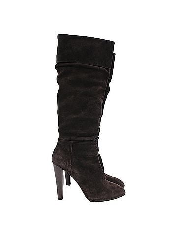 Miu Miu Miu Miu High-Heeled Knee-High Boots in Brown Suede (view 1)