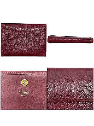 Cartier Cartier Tri-fold Wallet Must CARTIER Leather Bordeaux Women's (view 2)