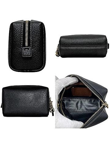 Coach Coach Rexy Pouch CCE07 COACH Grain Leather Black Unisex (view 2)