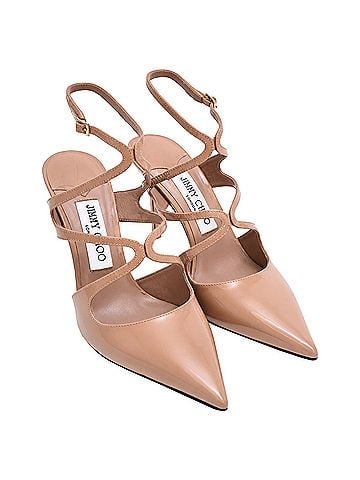 Jimmy Choo Jimmy Choo Azia 95 Pumps in Nude Patent Leather (view 2)