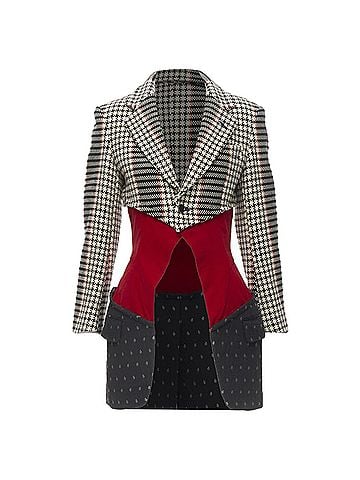 Comme des Garçons Comme des Garcons tweed velvet jacquard blazer (view 1)