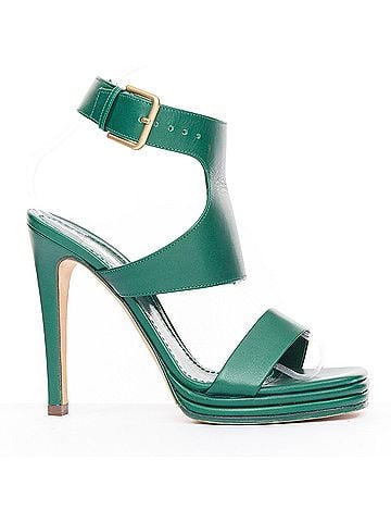 Saint Laurent Yves Saint Laurent 2011 Tribute Green Leather Sandals (view 1)