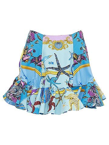 Versace Versace blue starfish flounce flutter skirt (view 1)