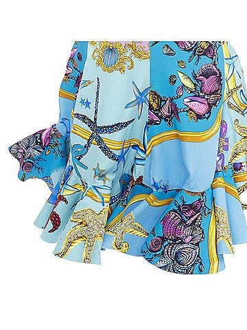 Versace Versace blue starfish flounce flutter skirt (view 2)
