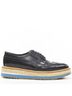 Prada 100% Leather Black Prada Perforated Leather Platform Brogues Size EU 36 1/2 - photo 1