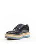 Prada 100% Leather Black Prada Perforated Leather Platform Brogues Size EU 36 1/2 - photo 4