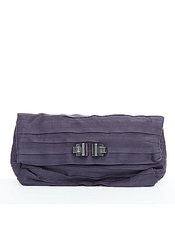 Lanvin Lanvin Purple Satin Pleated Clutch Bag (view 1)