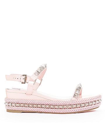 Christian Louboutin CHRISTIAN LOUBOUTIN Pyraclou 60 poupee pink patent spikes platform wedges EU38 (view 1)