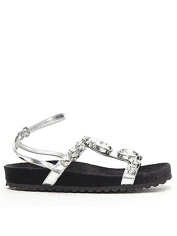 Miu Miu Miu Miu Velvet Crystal Flat Sandals (view 2)
