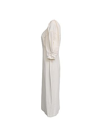 Khaite Khaite Puff Sleeve Midi Dress in White Viscose (view 2)