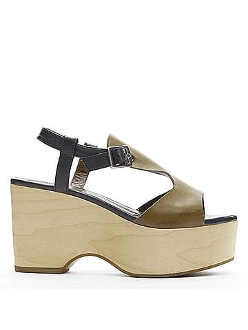 MARNI Marni Wooden Platform Wedged Sandals (view 1)