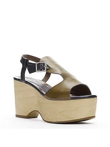 MARNI Marni Wooden Platform Wedged Sandals (view 2)