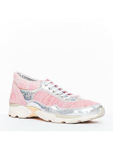 Chanel Chanel Tweed Leather Sneakers (view 2)