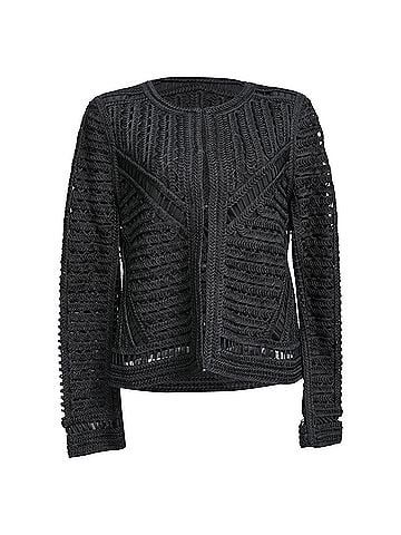 Maje Maje Verone Crochet Jacket in Black Viscose (view 1)