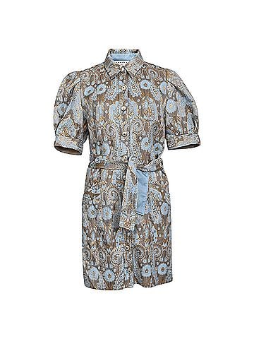 Sandro Sandro Orlan Metallic Jacquard Mini Dress in Multicolor Acetate (view 1)