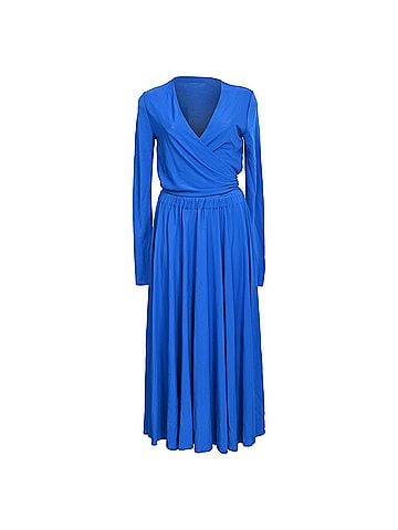 Proenza Schouler Proenza Schouler White Label Crepe Wrap Dress in Blue Viscose (view 1)