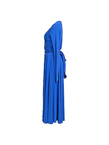 Proenza Schouler Proenza Schouler White Label Crepe Wrap Dress in Blue Viscose (view 2)