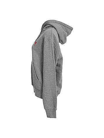 AMI Ami Paris Ami De Coeur Hoodie in Grey Cotton (view 2)