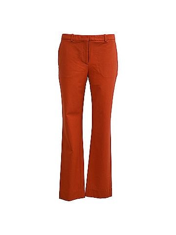 Theory Theory Flared Trousers in Orange Cotton (view 1)