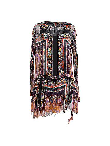 Dries Van Noten Dries Van Noten Sheer Printed Dress in Multicolor Silk (view 1)