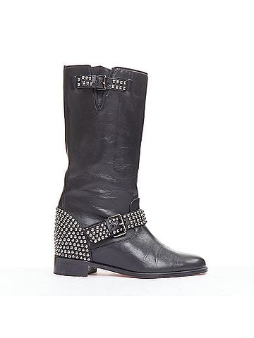 Christian Louboutin Christian Louboutin Studded Wedged Boots (view 1)