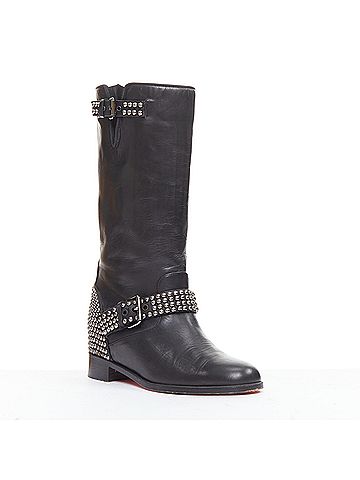 Christian Louboutin Christian Louboutin Studded Wedged Boots (view 2)
