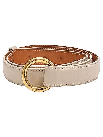 Loro Piana Loro Piana Waist Belt in Cream Leather (view 1)