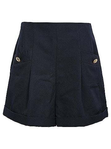 Sandro Sandro Twill Shorts in Navy Blue Polyester (view 1)