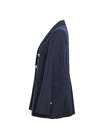Sandro Sandro Double-Breasted Blazer in Navy Blue Polyester (view 2)