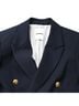 Sandro 100% Synthetic Blue Sandro Double-Breasted Blazer in Navy Blue Polyester Size 6 - photo 5
