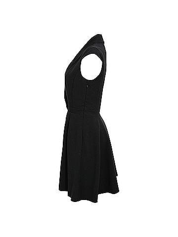 BA&SH Ba&amp;Sh Coston Flared Mini Dress in Black Wool (view 2)