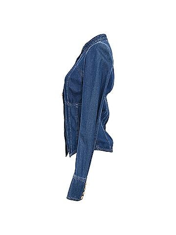 Balmain Balmain Corset Type Denim Jacket in Blue Cotton (view 2)