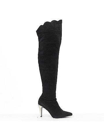 Versace Gianni Versace Suede Gold Heel Boots (view 1)