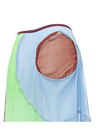 Comme des Garçons Comme des Garcons curved seam optical color sheer skirt (view 2)