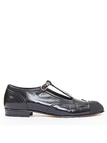 Chanel Chanel Leather Grosgrain T-Strap Flats (view 2)