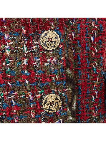 Christian Lacroix Christian Lacroix Bazar plaid tweed crest button blazer (view 2)