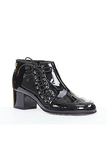 Chanel Chanel Patent Gold CC Ankle Booties (view 2)