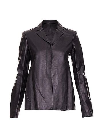 The Row The Row leather concealed snap minimalist jacket blazer (view 1)