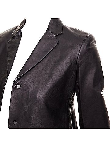 The Row The Row leather concealed snap minimalist jacket blazer (view 2)