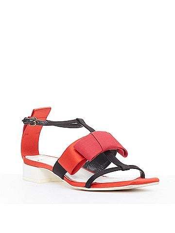 Lanvin Lanvin Satin T-Strap Chunky Sandals (view 2)