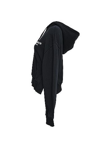 Balmain Balmain Logo Hoodie in Black Cotton (view 2)