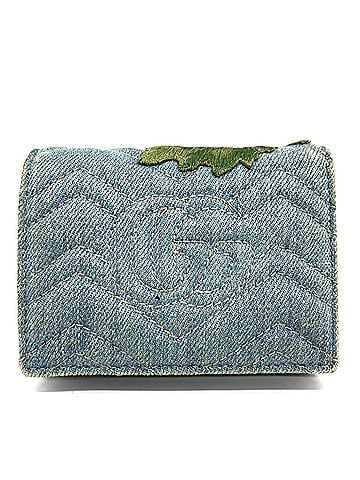 Gucci Gucci Bi-fold Wallet GG Marmont Denim Flower Embroidery Women's GUCCI (view 2)