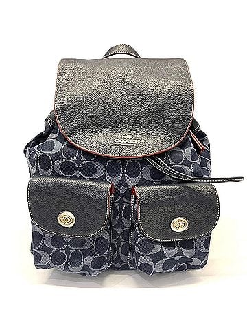 Coach Coach Signature Turnlock Backpack, Jacquard Fabric, Navy Indigo Color, F37589 COACH (view 1)