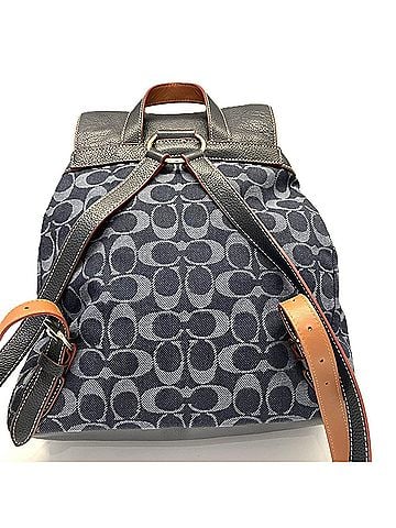 Coach Coach Signature Turnlock Backpack, Jacquard Fabric, Navy Indigo Color, F37589 COACH (view 2)