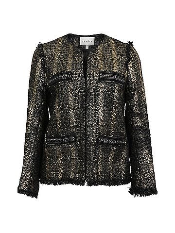 Sandro Sandro Cropped Blazer in Metallic Tweed (view 1)