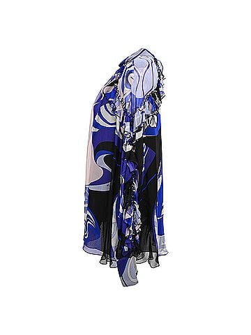 Emilio Pucci Emilio Pucci Abstract-Print Ruffled Blouse in Multicolor Silk (view 2)
