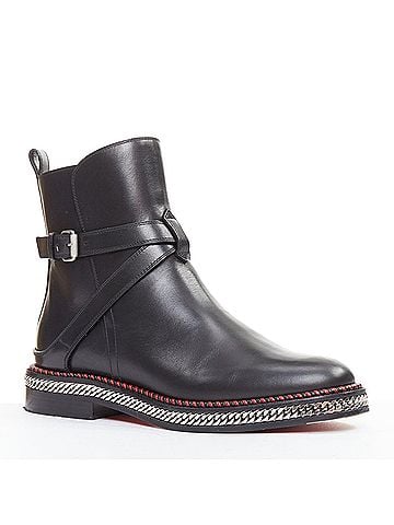 Christian Louboutin Christian Louboutin Leather Buckle Boots (view 2)