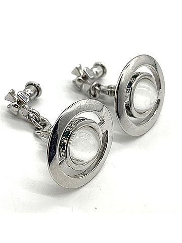 Vivienne Westwood Vivienne Westwood Tiny Orb Earrings, Silver, Clear Sphere (view 1)