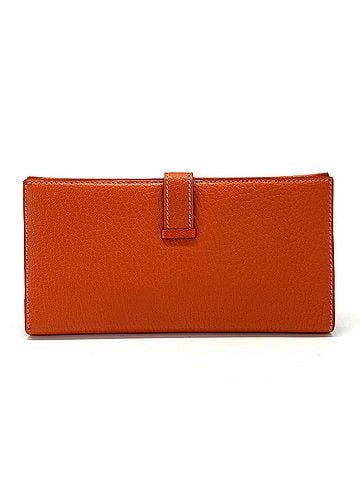 Hermès Hermes Bearn Classic Chevre Orange Folding Wallet Leather ?G Stamp HERMES (view 2)